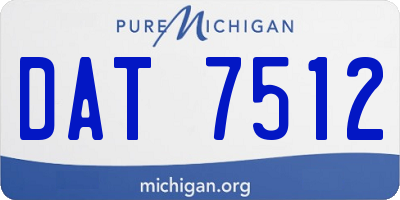 MI license plate DAT7512