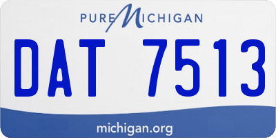 MI license plate DAT7513