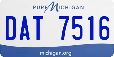 MI license plate DAT7516