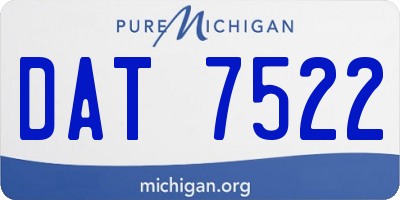 MI license plate DAT7522