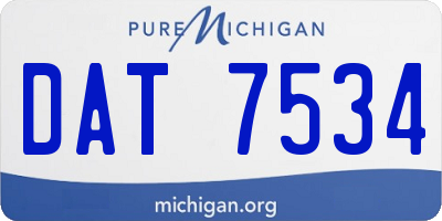 MI license plate DAT7534