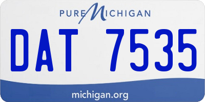 MI license plate DAT7535