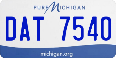 MI license plate DAT7540