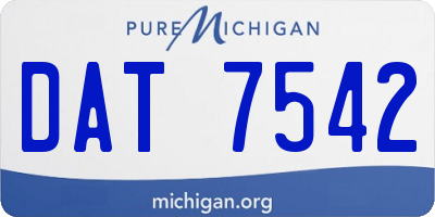 MI license plate DAT7542