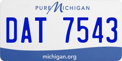 MI license plate DAT7543