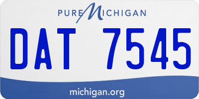 MI license plate DAT7545