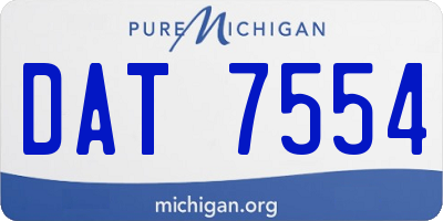 MI license plate DAT7554