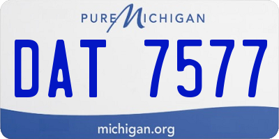 MI license plate DAT7577