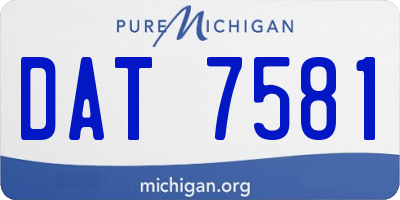 MI license plate DAT7581