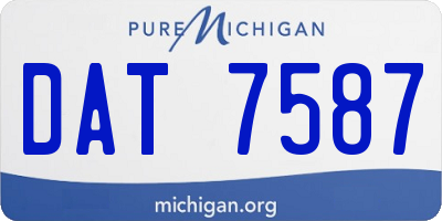 MI license plate DAT7587