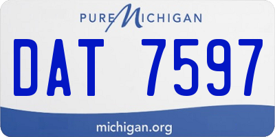 MI license plate DAT7597