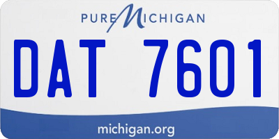 MI license plate DAT7601