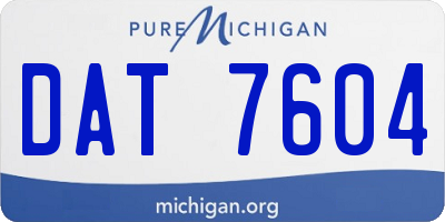 MI license plate DAT7604