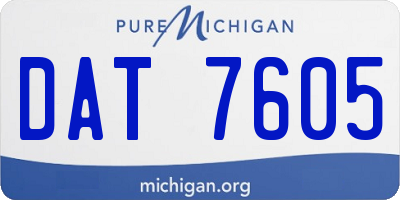 MI license plate DAT7605