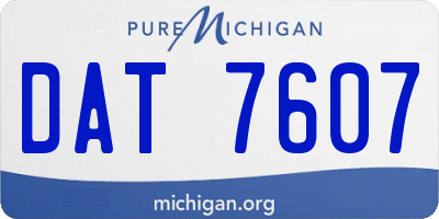 MI license plate DAT7607