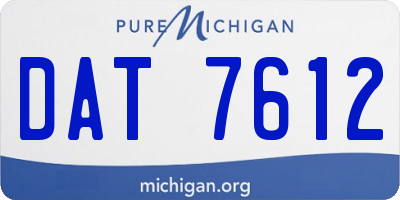 MI license plate DAT7612