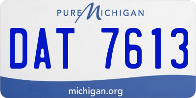 MI license plate DAT7613