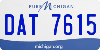 MI license plate DAT7615
