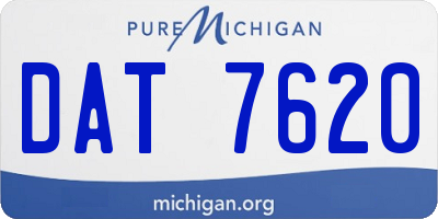 MI license plate DAT7620