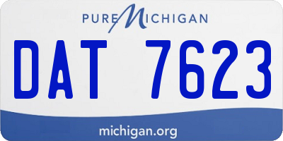 MI license plate DAT7623