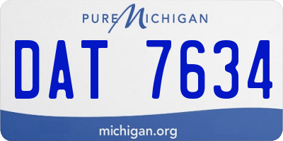 MI license plate DAT7634