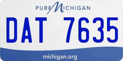 MI license plate DAT7635