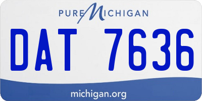 MI license plate DAT7636