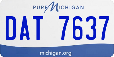 MI license plate DAT7637