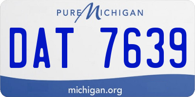 MI license plate DAT7639