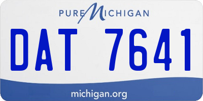 MI license plate DAT7641
