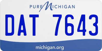 MI license plate DAT7643