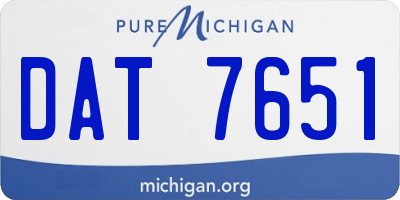 MI license plate DAT7651