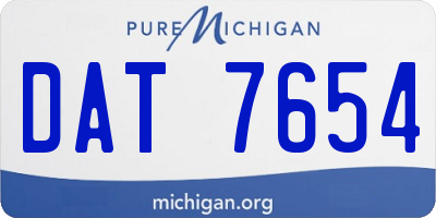 MI license plate DAT7654