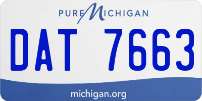 MI license plate DAT7663