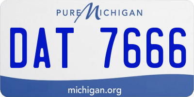 MI license plate DAT7666