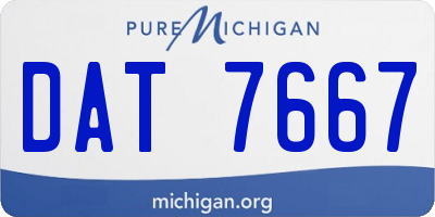 MI license plate DAT7667