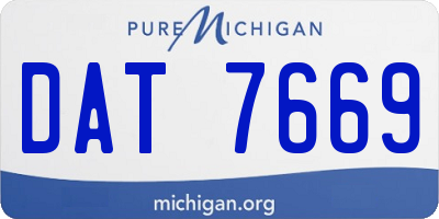 MI license plate DAT7669