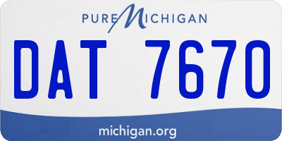 MI license plate DAT7670