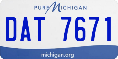 MI license plate DAT7671