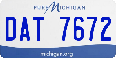 MI license plate DAT7672