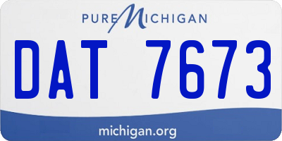 MI license plate DAT7673