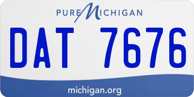 MI license plate DAT7676
