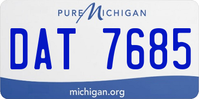 MI license plate DAT7685