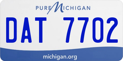 MI license plate DAT7702