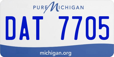 MI license plate DAT7705