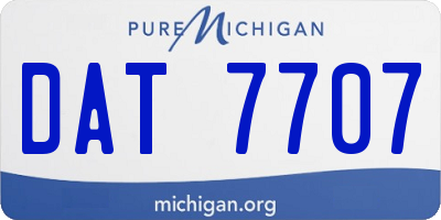 MI license plate DAT7707
