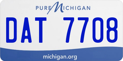 MI license plate DAT7708