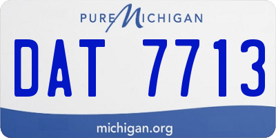 MI license plate DAT7713