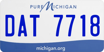 MI license plate DAT7718