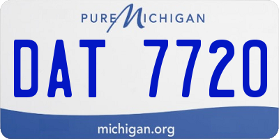MI license plate DAT7720
